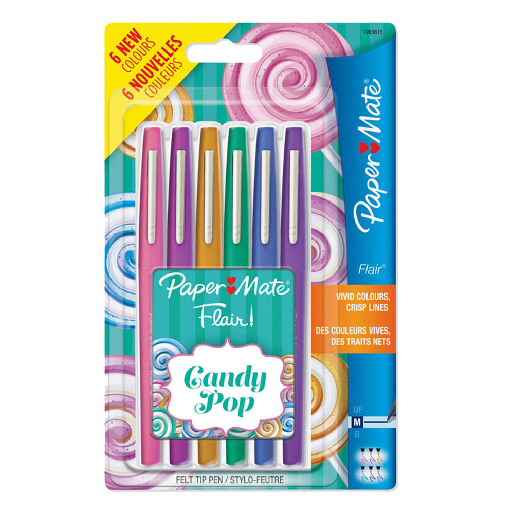 Bolígrafos Tiralíneas Flair Papermate Candy Pop Blíster x6