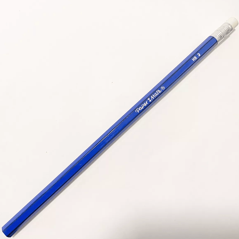 Lápiz Grafito Hexagonal Papermate Azul Con Goma