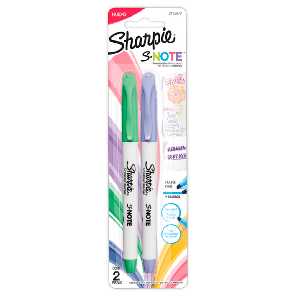 Destacadores Sharpie Note Set 2 Tonos Pasteles (Colores Aleatorios)