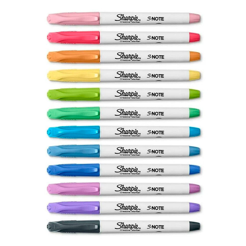 Destacadores Sharpie Note Set 12 Tonos Pasteles