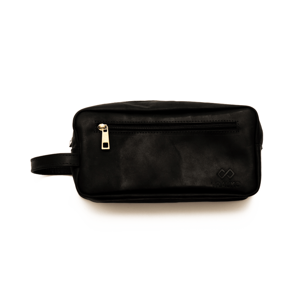 NECESER DE CUERO CLASICO NEGRO