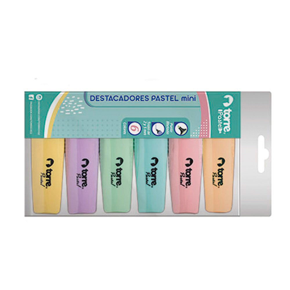 Set Destacadores Mini Pasteles 6 Unid