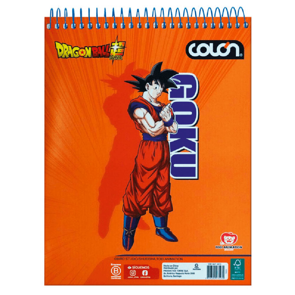 Croquera Carta 16 X 21 Cm Dragon Ball 80 Hojas Colon