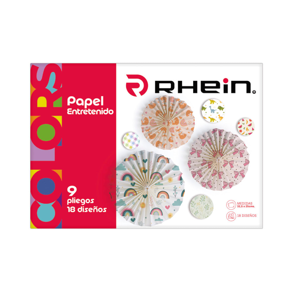 CARPETA CON PAPEL ENTRETENIDO RHEIN 18 DISEÑOS 9 PLIEGOS
