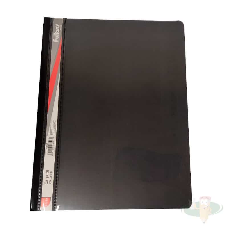 Carpeta vinil carta con acoclip negra Fultons