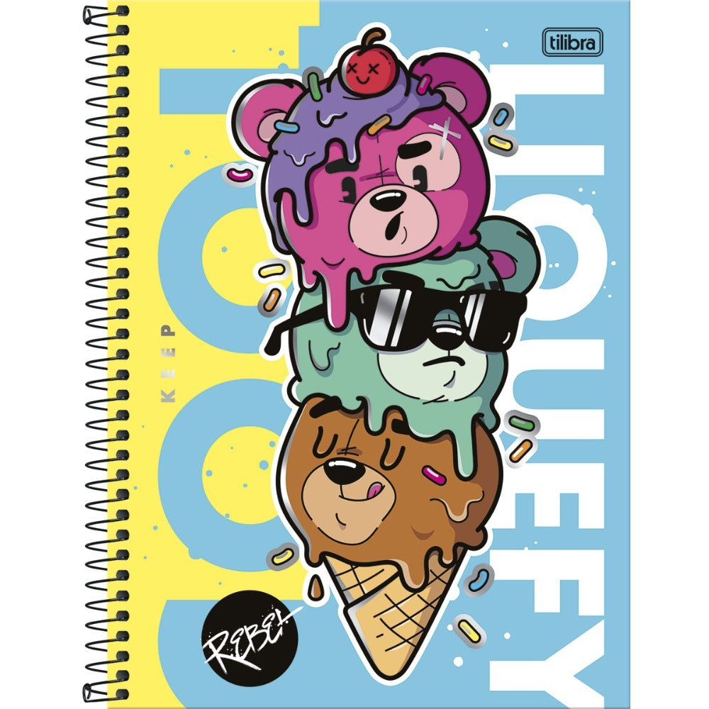 Cuaderno Top Tapa dura Tilibra 7MM 200 hojas Rebel 5 Materias