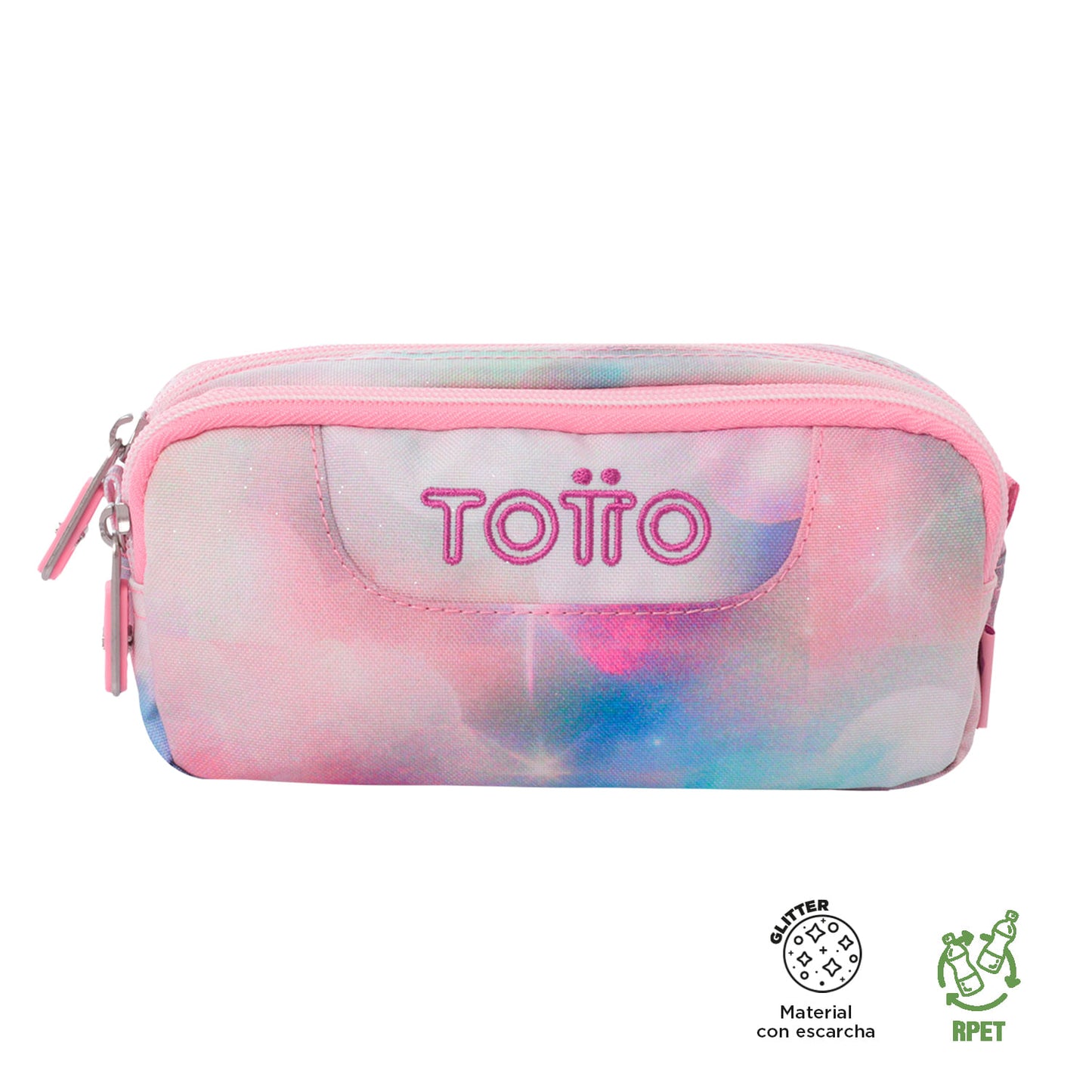 Estuche Escolar Sobre Glitter Pastel