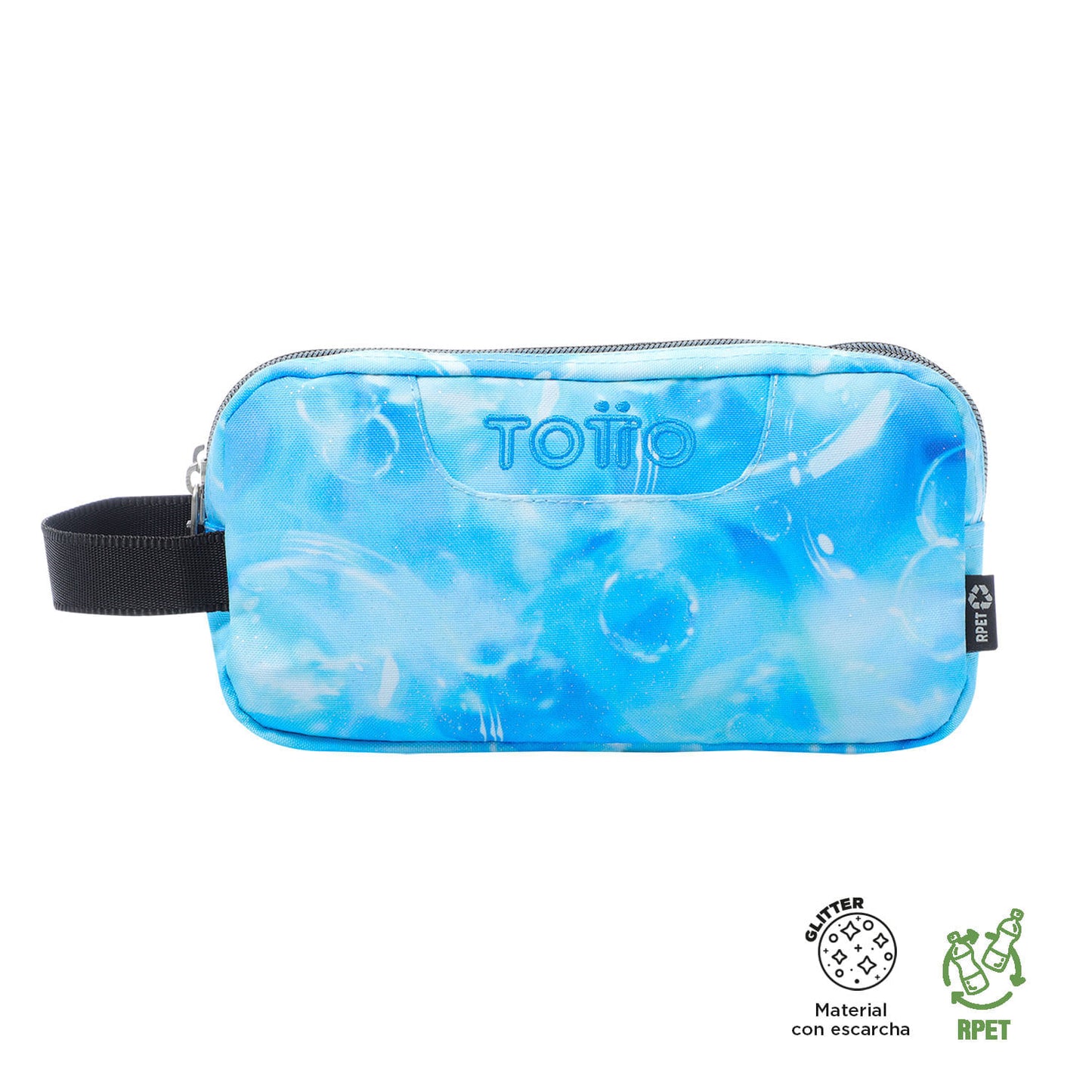 Estuche Escolar Glitter Azul
