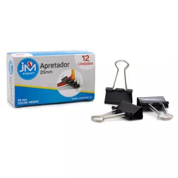 Apretador 25 mm caja de 12 unidades negro