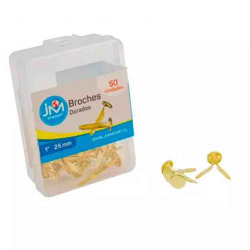 Broches Dorado 1" 50 Unidades