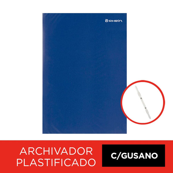 Carpeta Plastificada Con Acco Clip Oficio Azul - RHEIN
