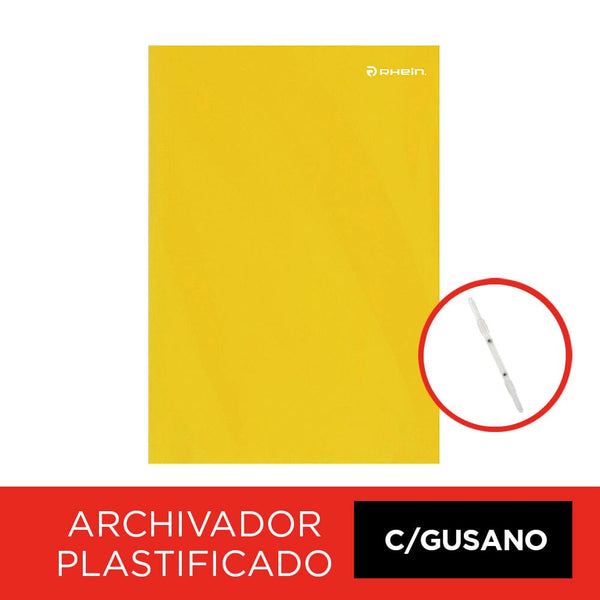 Carpeta Plastificada Con Acco Clip Oficio Amarillo - RHEIN