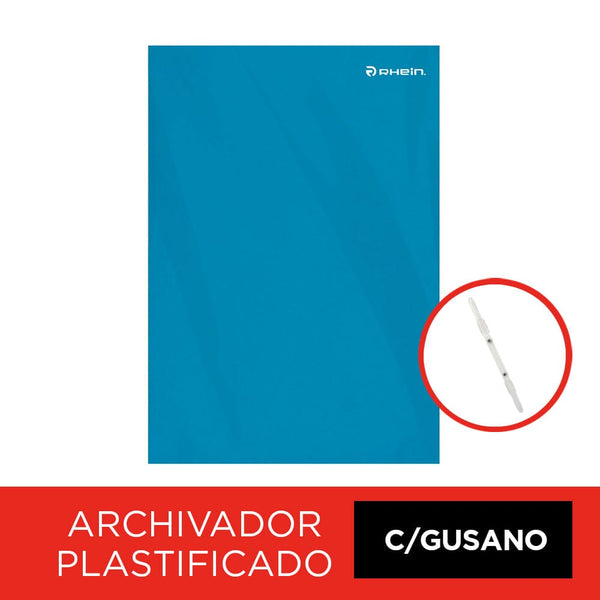 Carpeta Plastificada Con Acco Clip Oficio Celeste - RHEIN