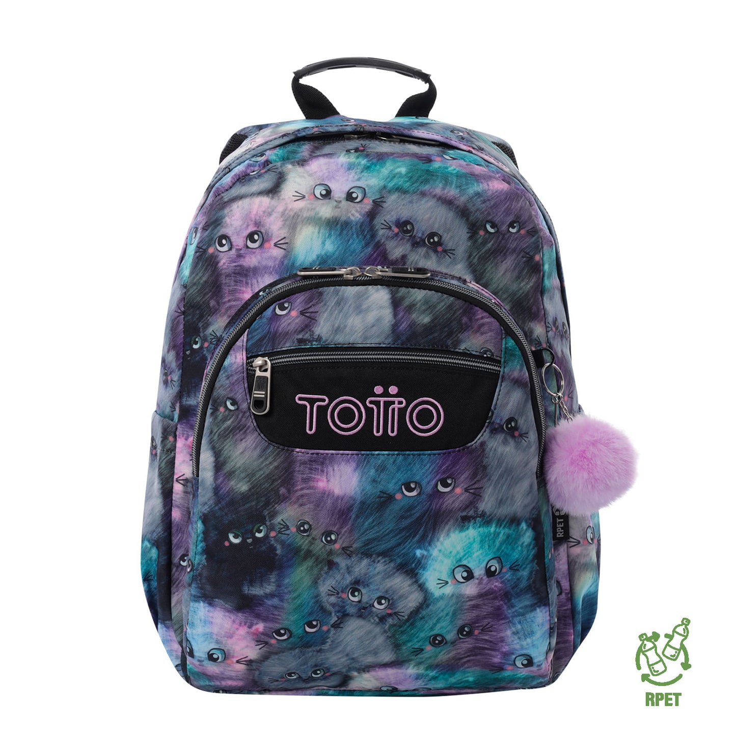 Mochila Acuarela L Kitten Morado