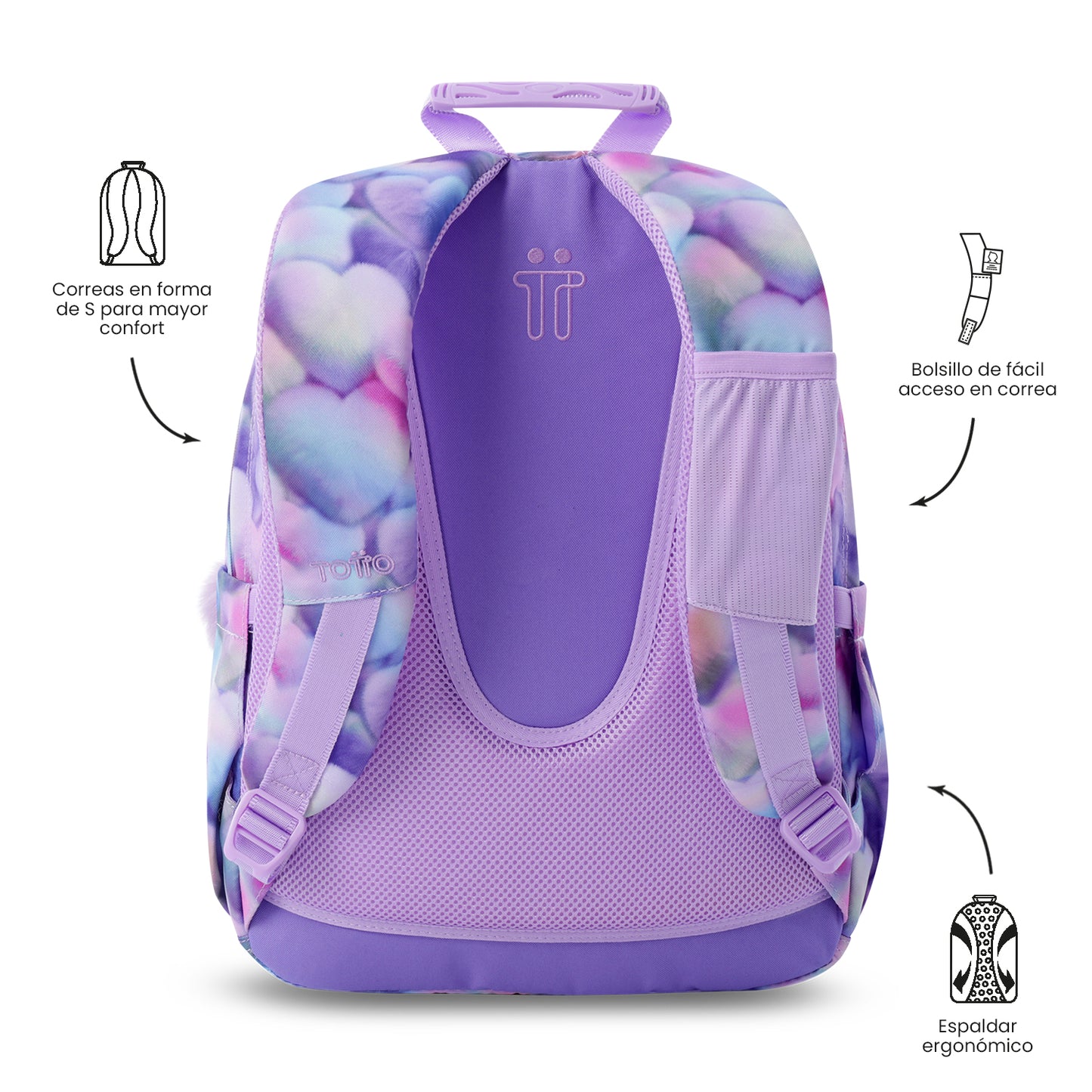 Mochila Juvenil Porta PC 14" Acuarela Morada
