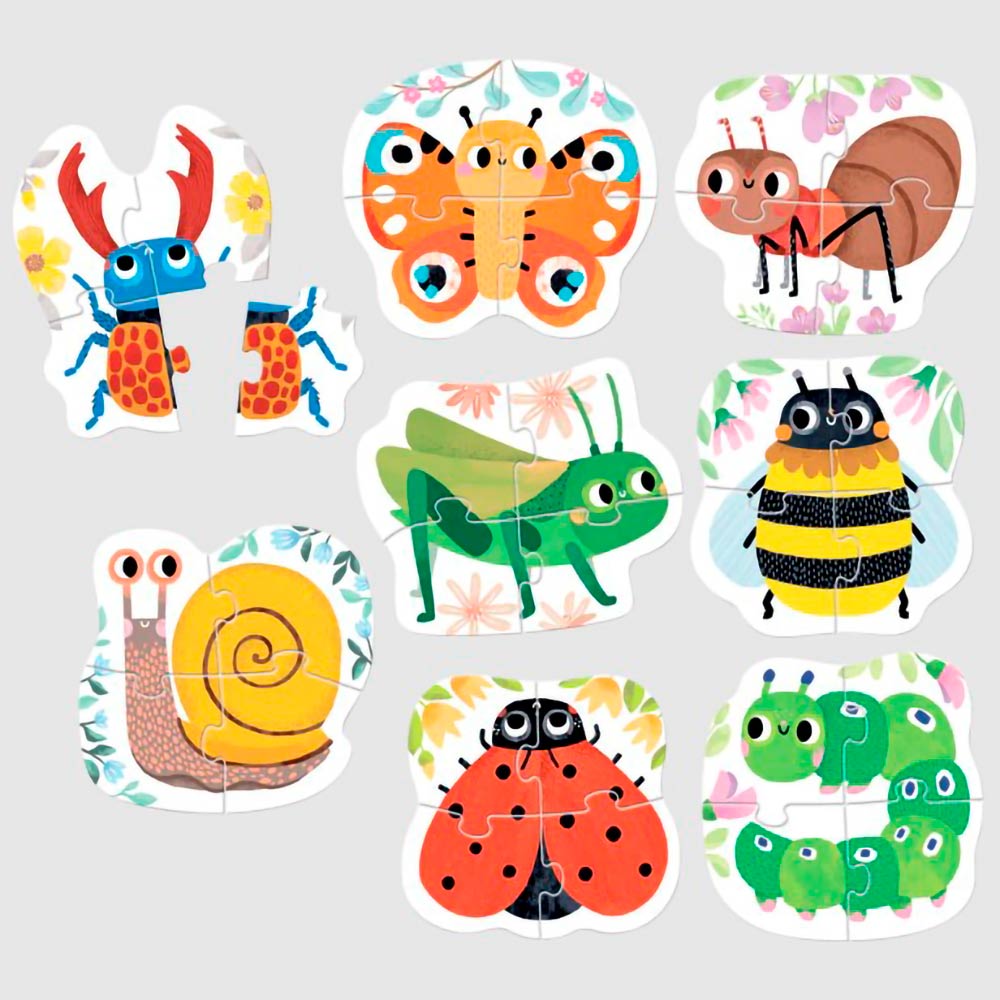 Puzzle Progresivo Tiny Creatures (32 piezas, 8 puzzles) 2+