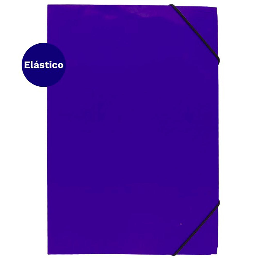 Carpeta con elástico estándar oficio azul 80 hojas