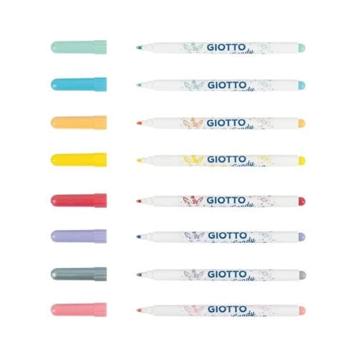 Set 8 rotuladores pastel glitter Candy Collection Giotto