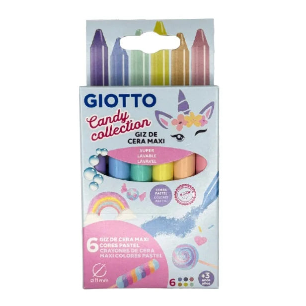 Lápices de cera 6 Colores Candy Collecction Giotto