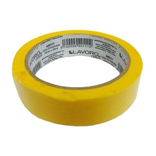 Cinta masking enmascarar 24x20mm amarillo Lavoro