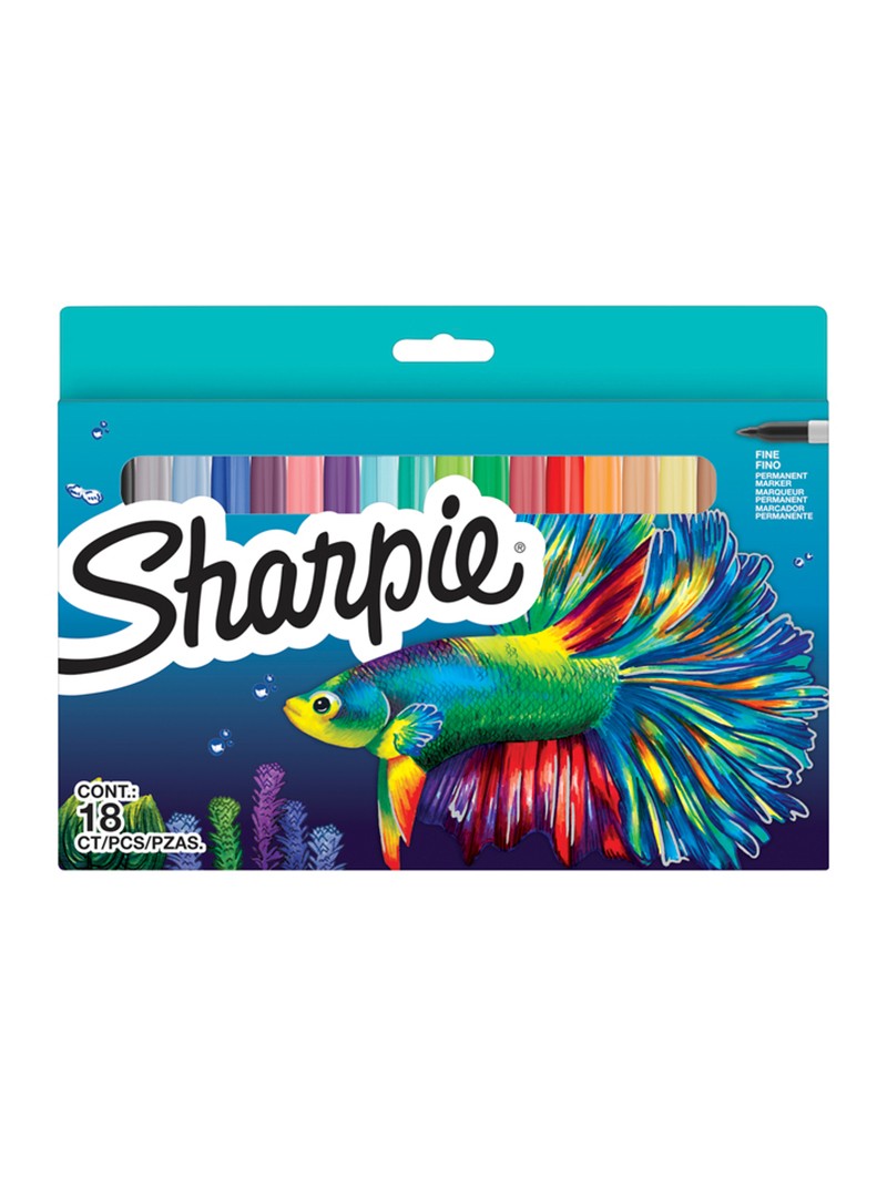 Marcadores Sharpie Permanente Pez Set 18 Colores