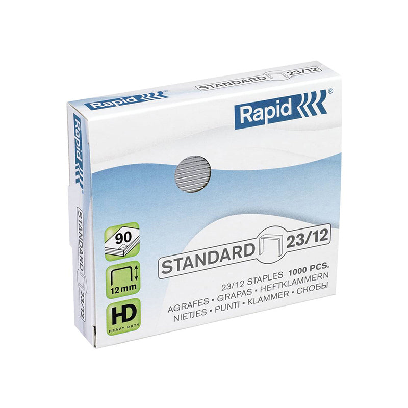 Corchetes 23/12 1000 unidades para 90 hojas rapid #23/12