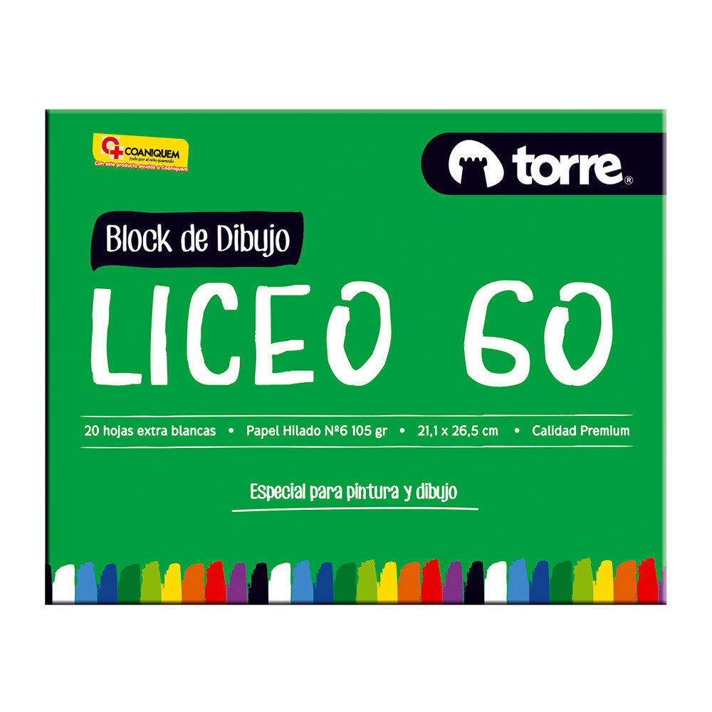 Block de dibujo Liceo 20 hojas Torre