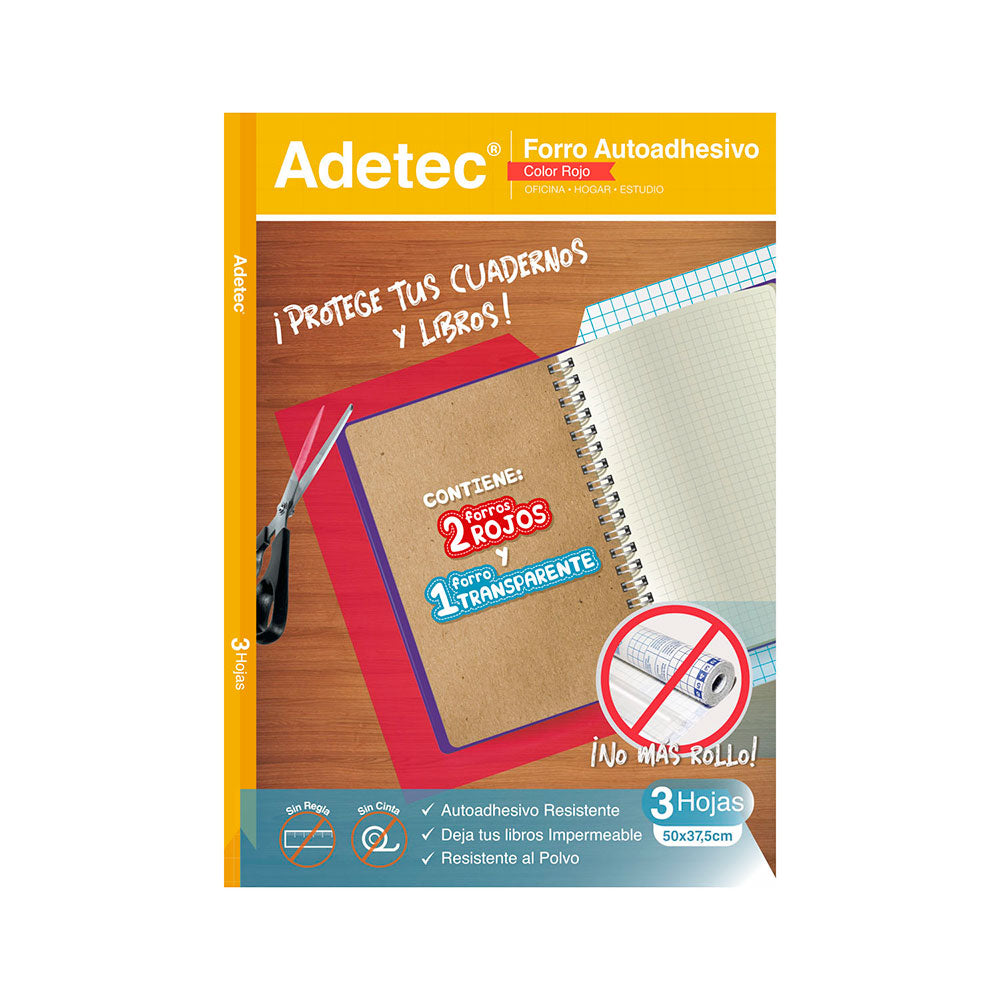 Forros Autoadhesivo en Pliego Rojo