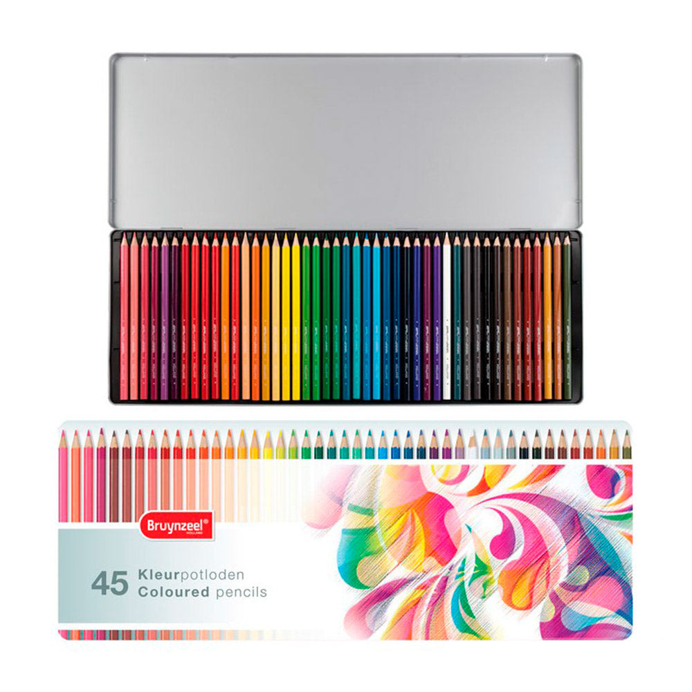 Caja Metálica 45 Lápices de Colores Colorful
