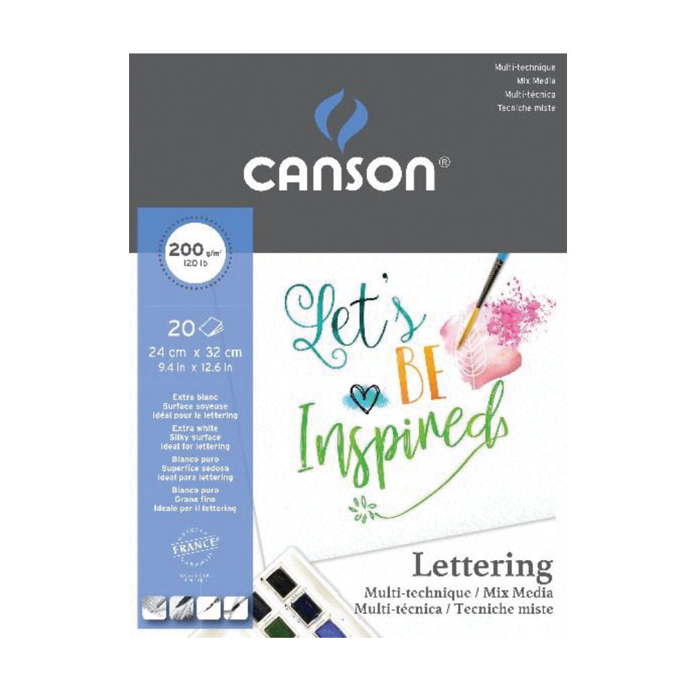 PAPEL CANSON LETTERING MIX MEDía 20 hj 200gr 24x32