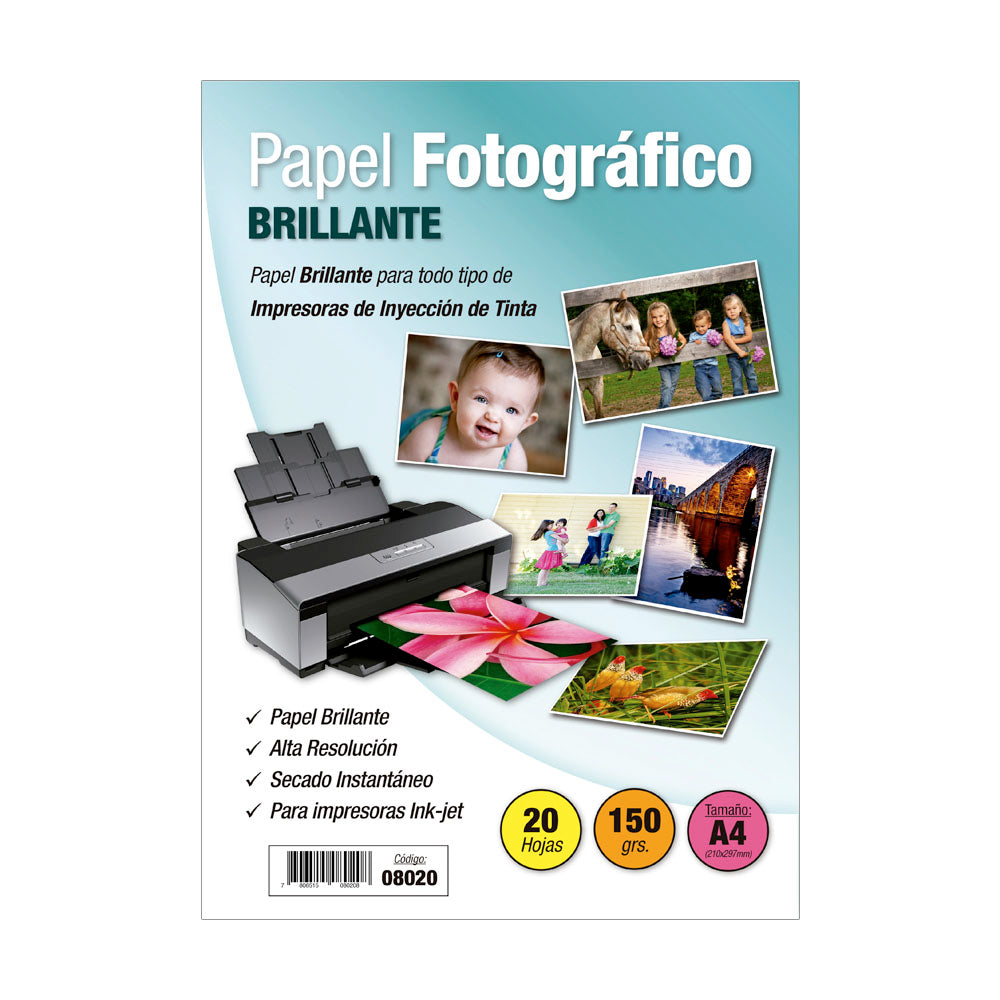 Papel fotográfico tamaño a4 brillante 150 g