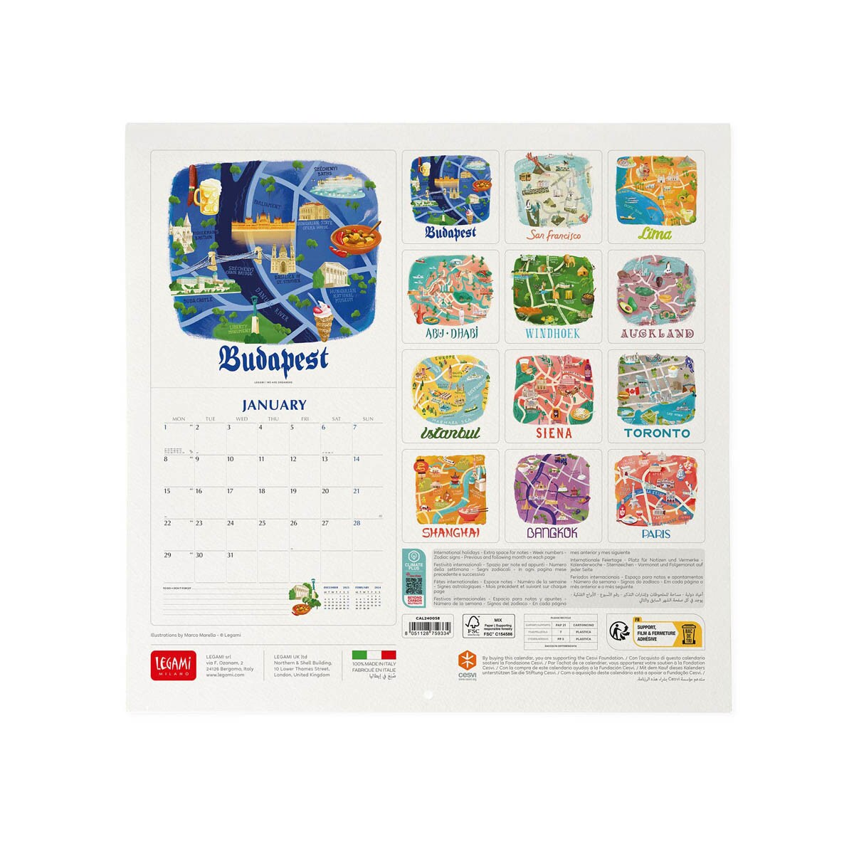 Calendario 2024 World Cities 12 Meses