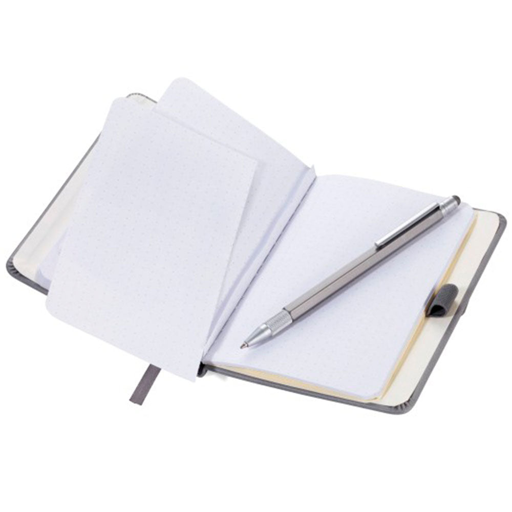 Libreta slimpad troika con boligrafo contructor slim negro