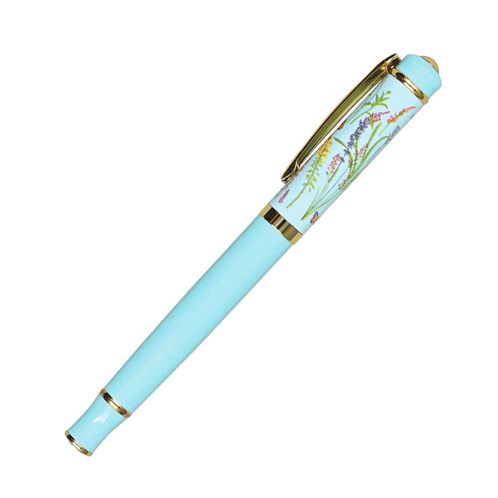 Pluma Estilográfica Flores y Mariposas