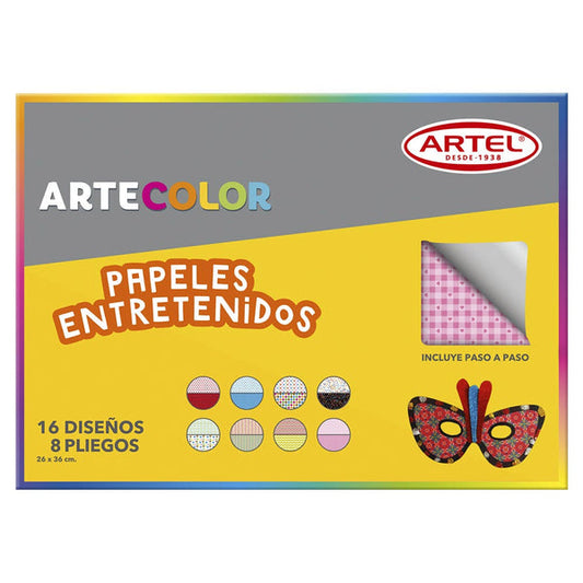Estuche arte color papeles entretenidos Artel
