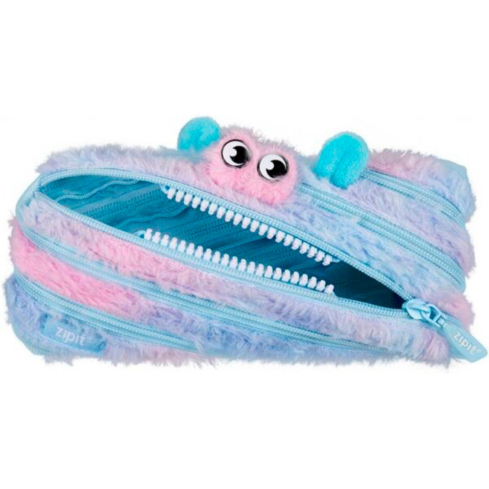 Estuche escolar furry monster azul-rosado