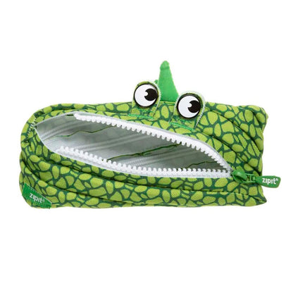 Estuche escolar dinosaurio verde blanco