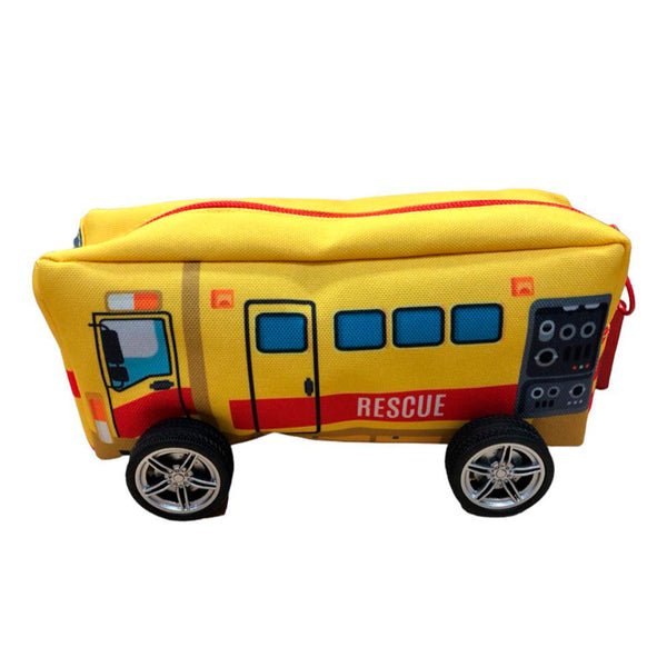 Estuche camión de rescate amarillo