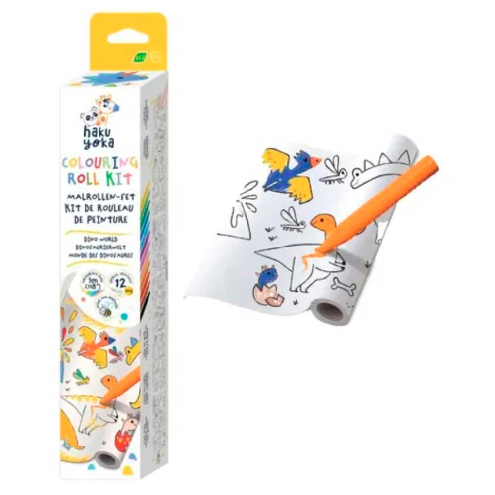 Kit Rollo de Papel y Crayones para Colorear · Mundo Dinos