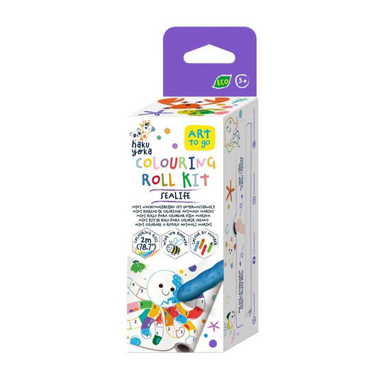 Mini Kit Rollo de Papel y Crayones para Colorear · Vida Marina