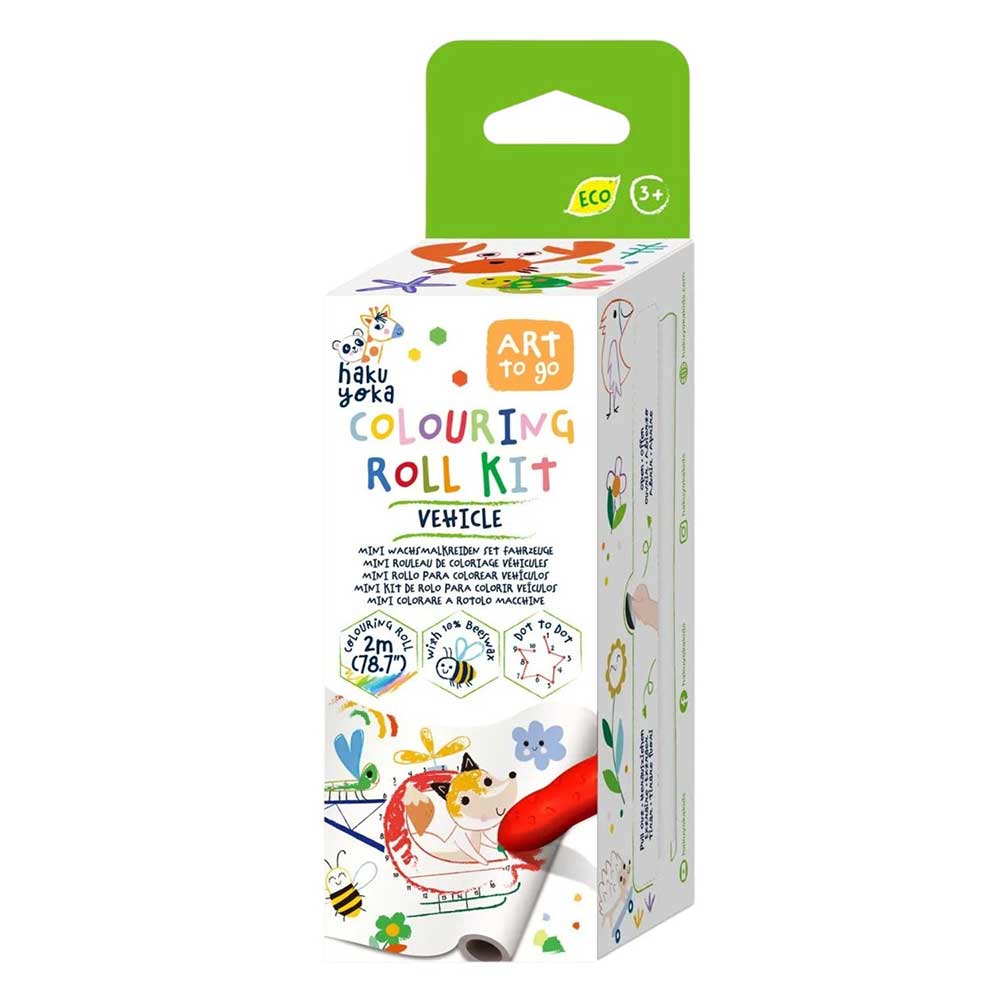 Mini Kit Rollo de Papel y Crayones para Colorear · Vehículos