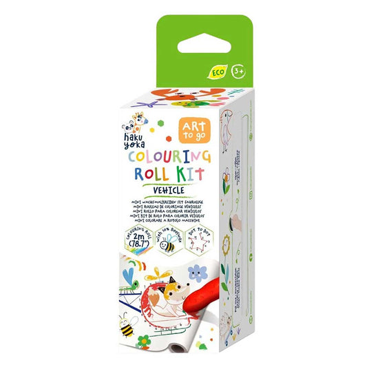 Mini Kit Rollo de Papel y Crayones para Colorear · Vehículos