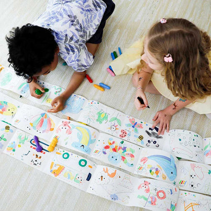 Mini Kit Rollo de Papel y Crayones para Colorear · Vehículos