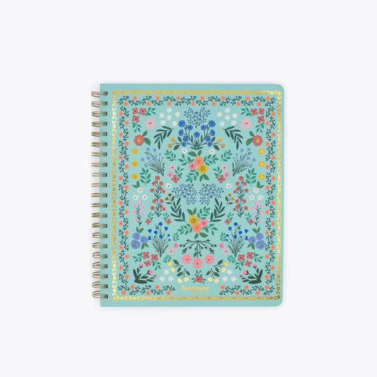 Cuaderno Grande Flora Turquesa