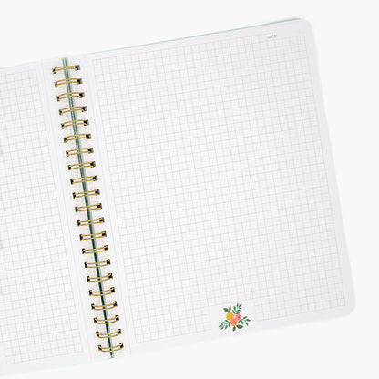 Cuaderno Grande Flora Turquesa