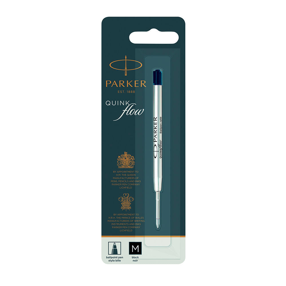 Repuesto quinkflow bolígrafo 0.7mm Parker negro blíster x1