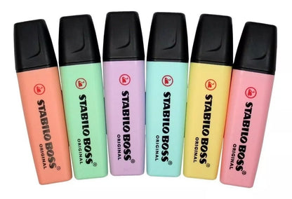 Set  6 Destacadores STABILO Boss Original Pastel