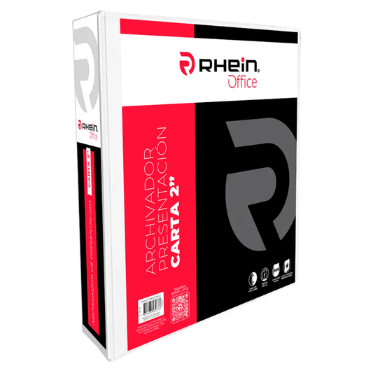 Archivador Catalogo Carta 2 Anillos D2 500 Hojas Blanco Rhein