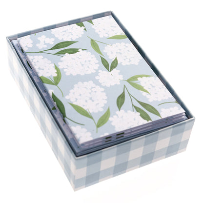 Caja de Tarjetas Hortensias Blancas