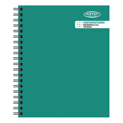 Cuaderno Universitario Matemática 100 Hojas 5mm. Color Aleatorio Artel